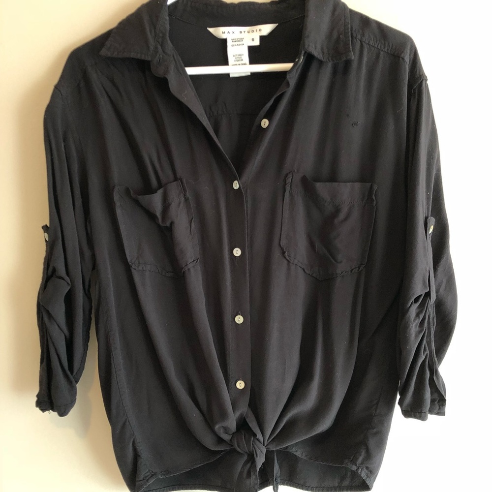 Black button up blouse